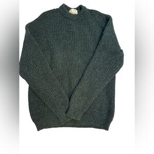 Men's All Pure Wool Green Crewneck Sweater